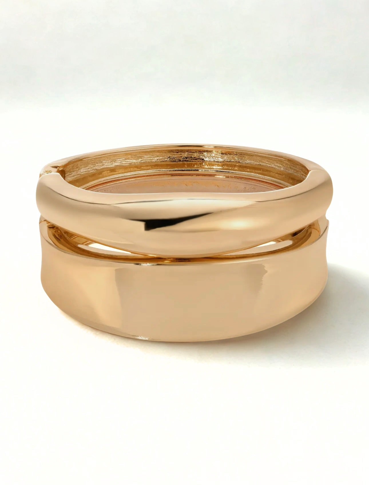 Double gold bangle set