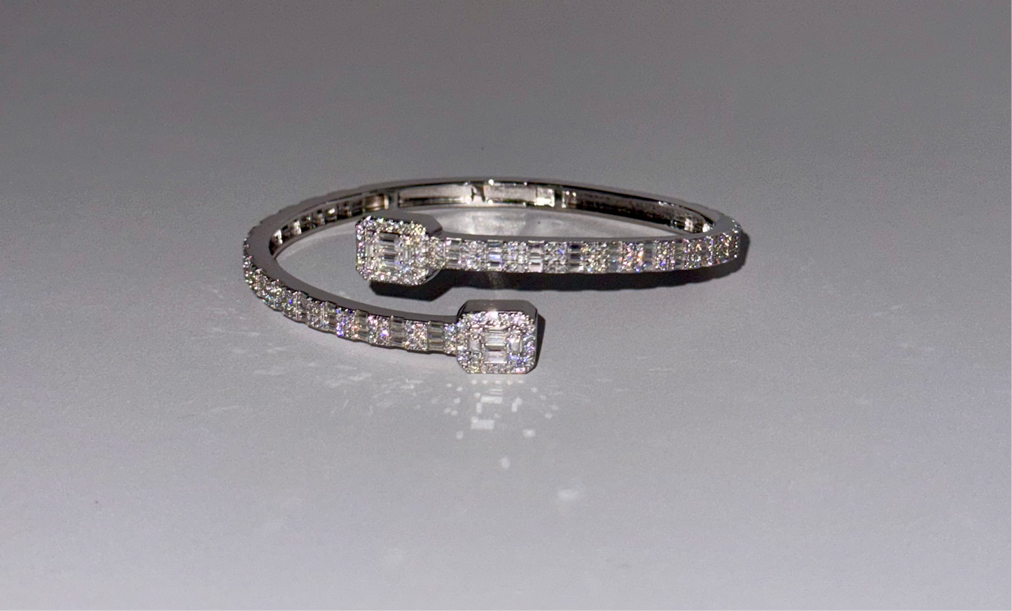 Sterling silver sparkle bangle moissanite diamond bling
