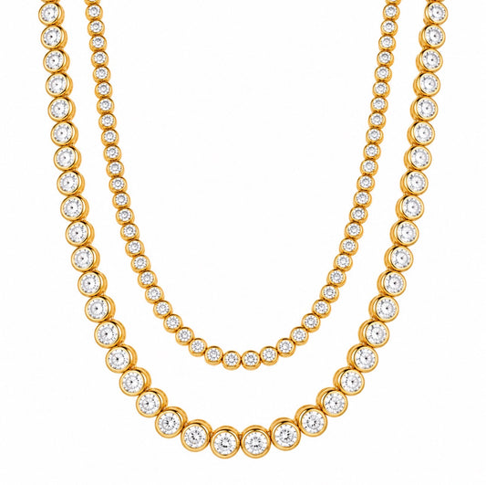 Round Bezel Tennis Necklace