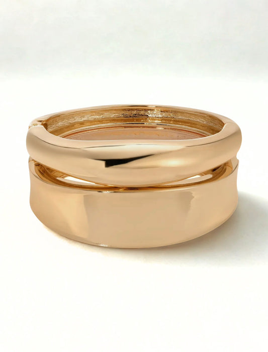 Double gold bangle set