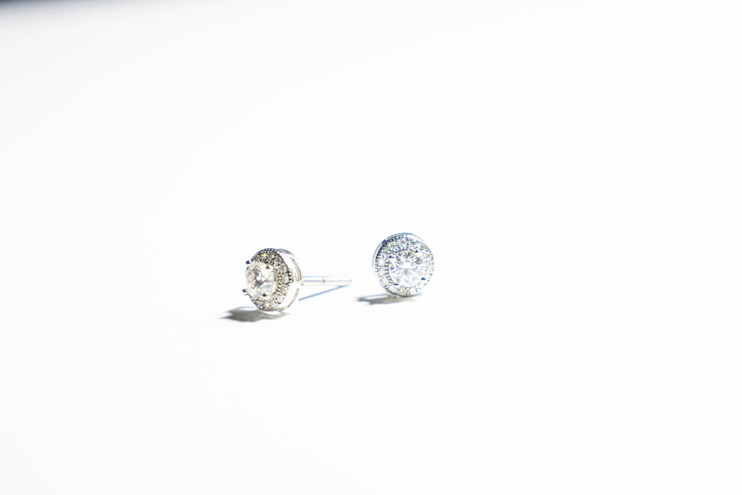 Round Cluster Moissanite Stud Earrings