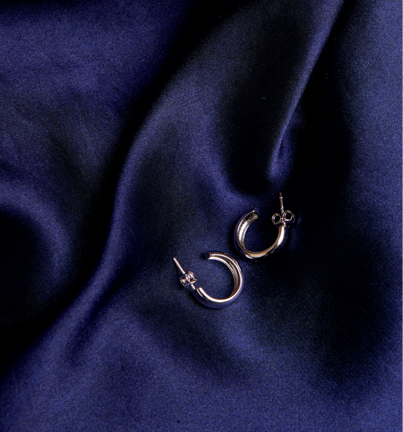 Mini Silver Half Hoop Earrings