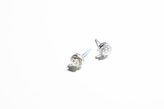 Round Cluster Moissanite Stud Earrings
