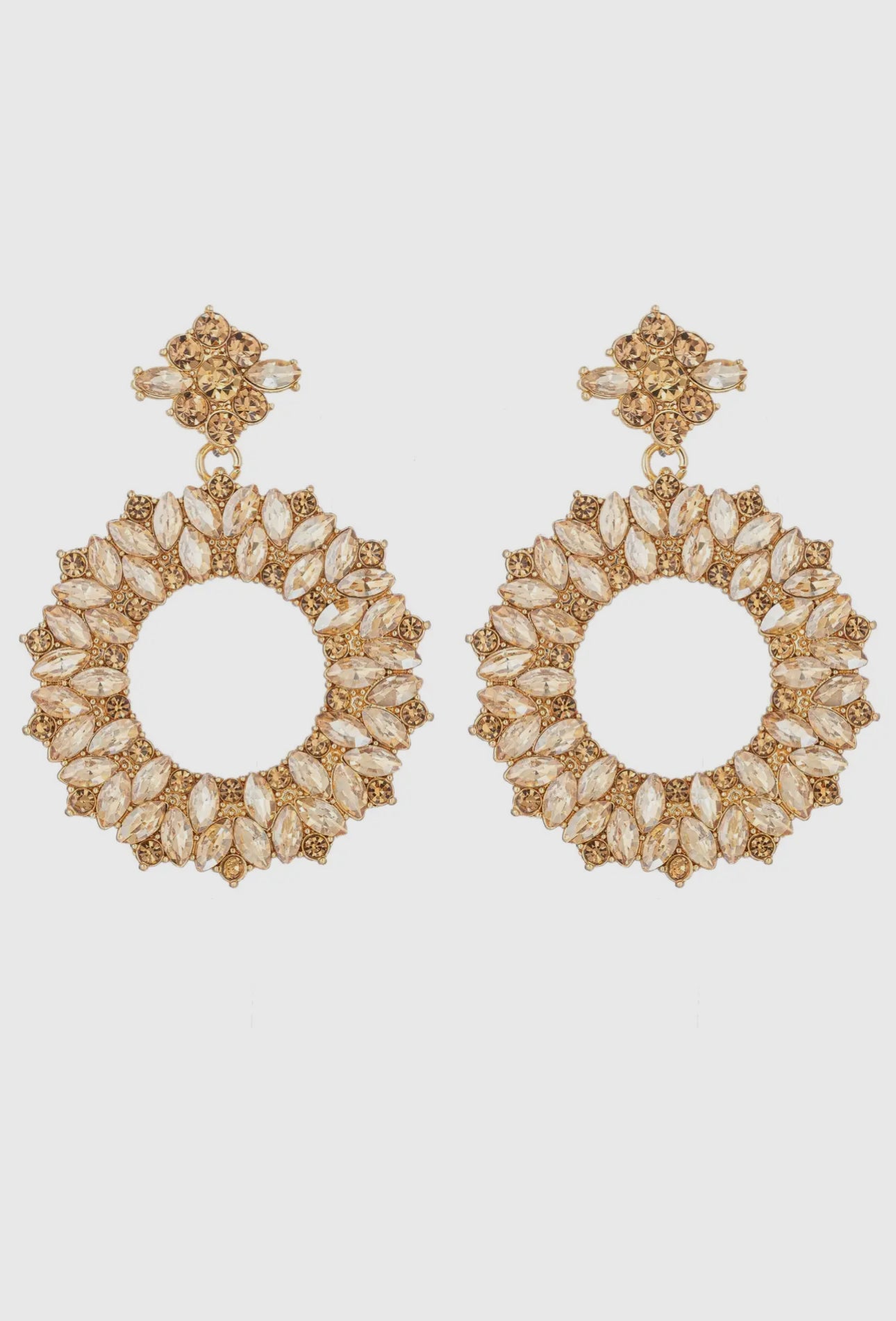 Golden-radiant-loop-statement-earrings 