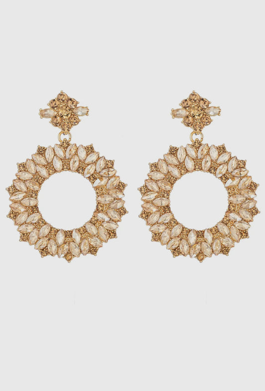 Golden-radiant-loop-statement-earrings 