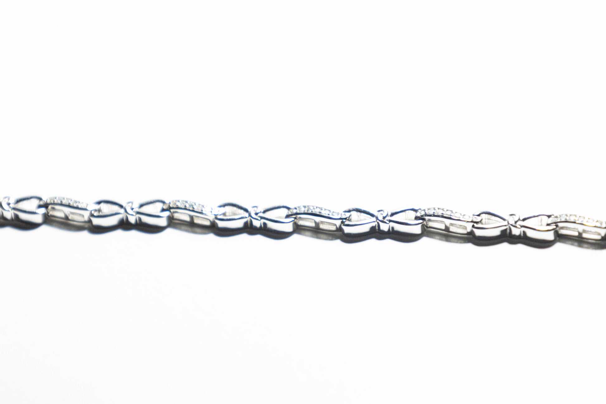 Silver Moissanite Infinity Bracelet