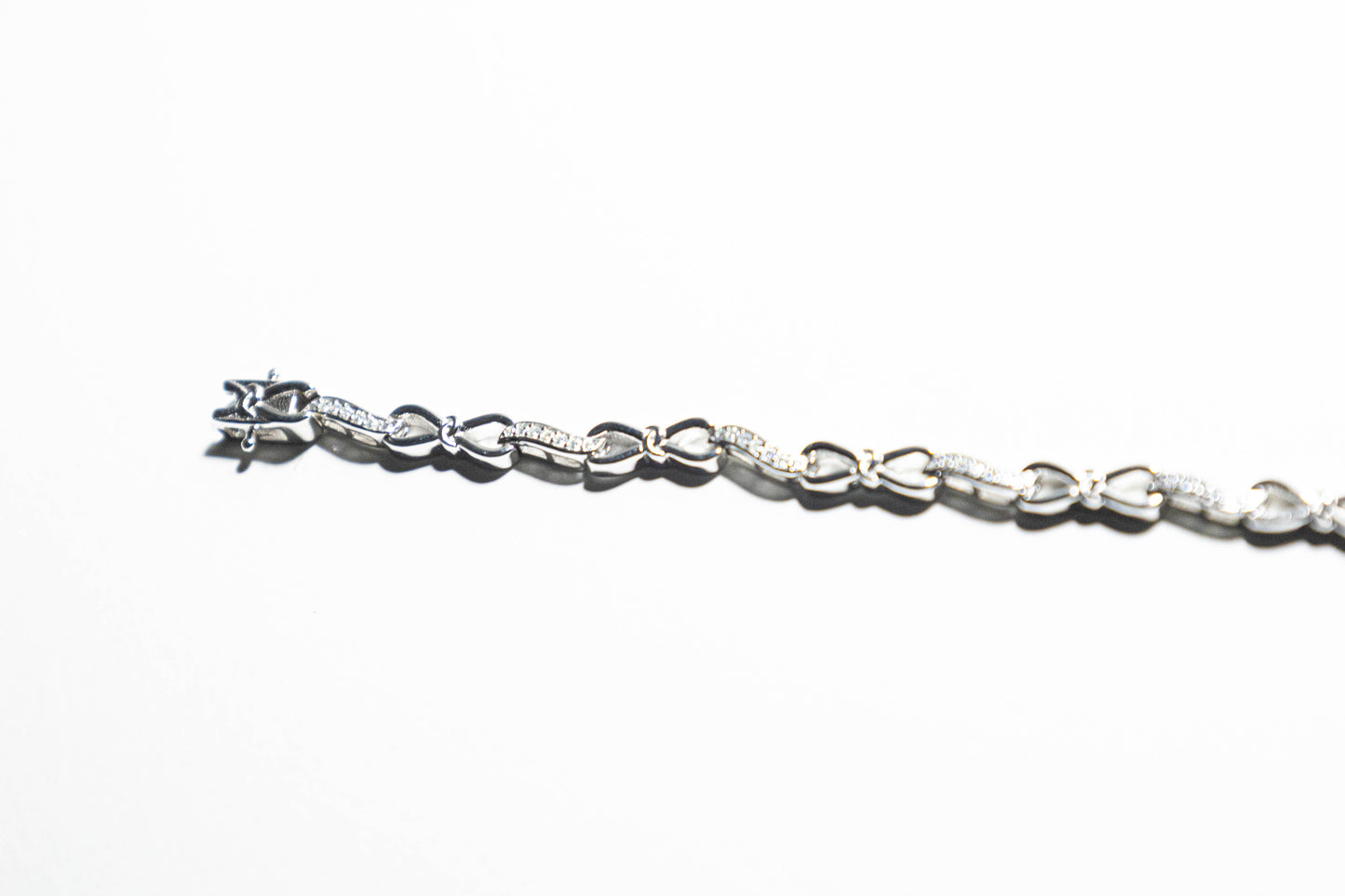 Silver Moissanite Infinity Bracelet