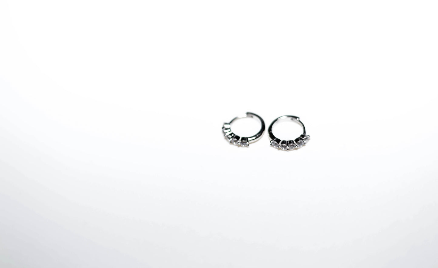 Pair of Mini Sterling Silver Bling Hoops