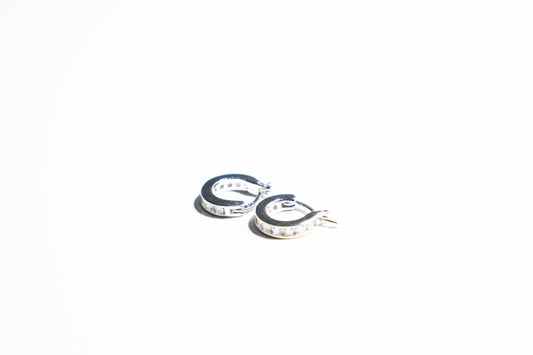 Pair of Silver Mini Round Moissanite Hoop Earrings