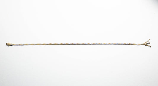 diamond 14K yellow gold tennis anklet