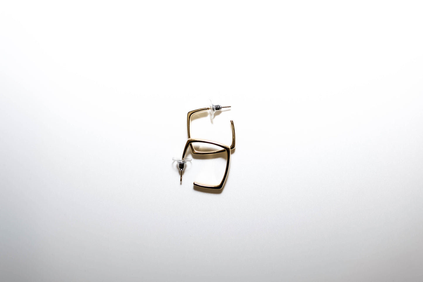 gold filled square shaped hooped earrings 24mm