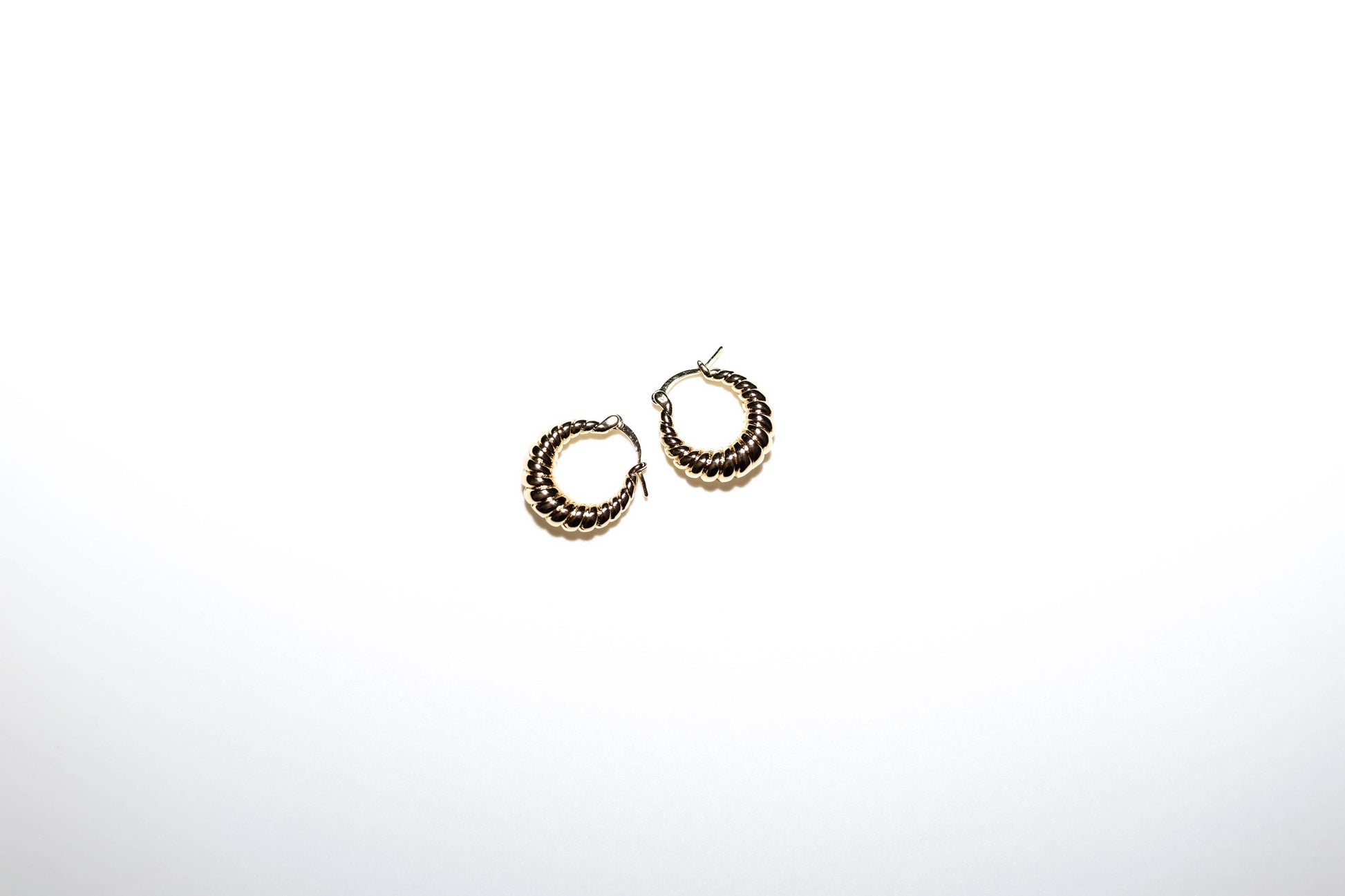 14k Gold Filled Croissant Twist Hoop Earrings